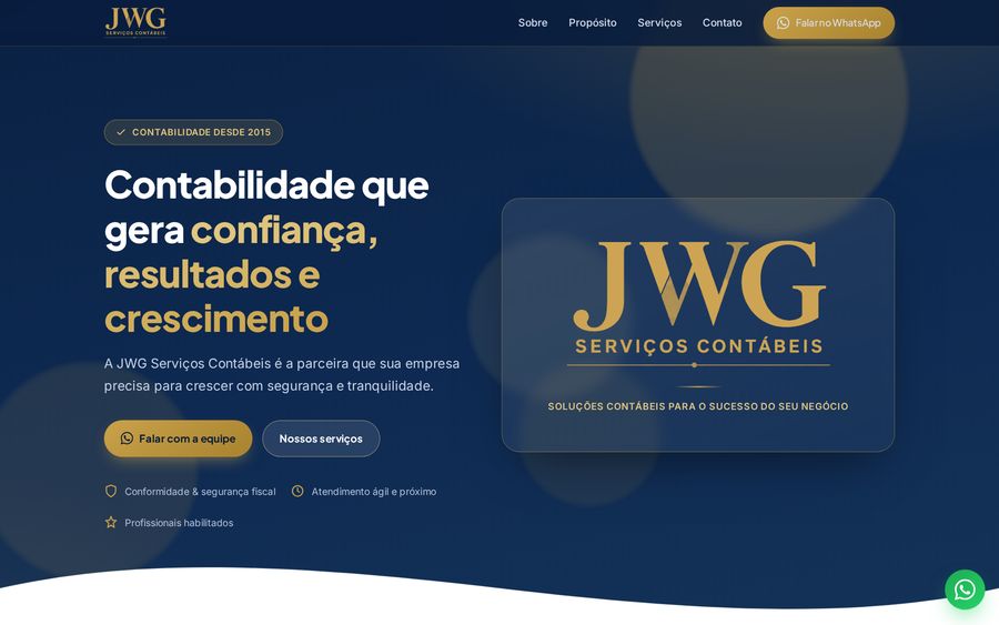 Prévia do site JWG Serviços Contábeis
