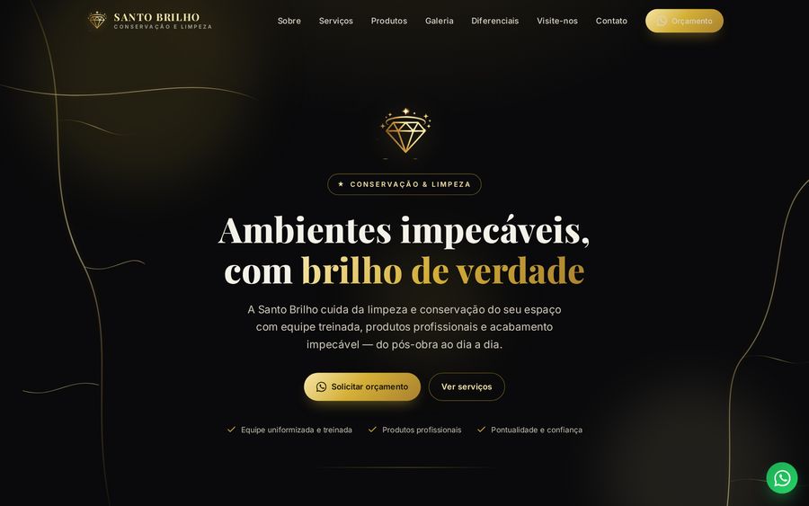 Prévia do site Santo Brilho